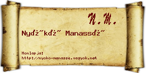 Nyókó Manassé névjegykártya